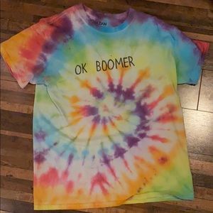 Custom tie dye ok boomer tee